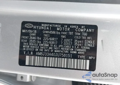 2018 Hyundai Tucson Sel from USA, damaged, VIN KM8J33A40JU758151